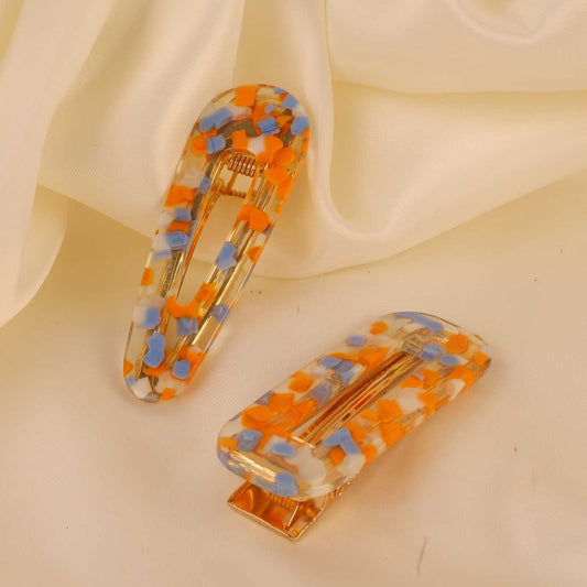 Orange Blue Acrylic Hairpin