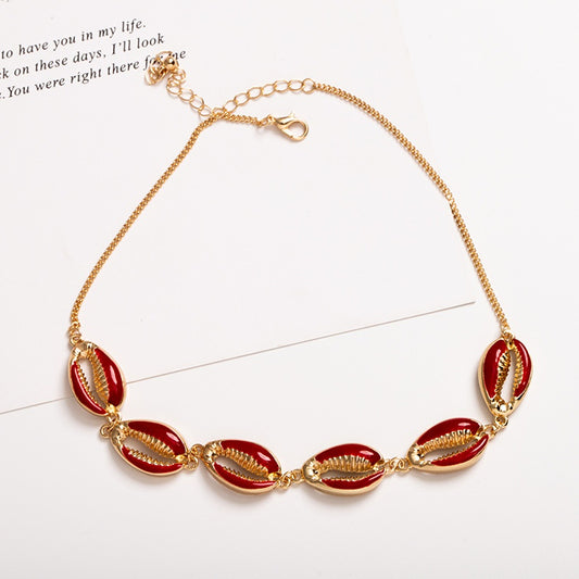 Bohemian Red Shell Necklace