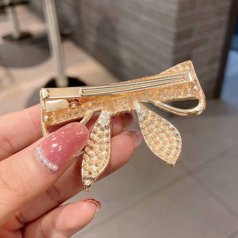 Golden Pearl Bow Hairpin