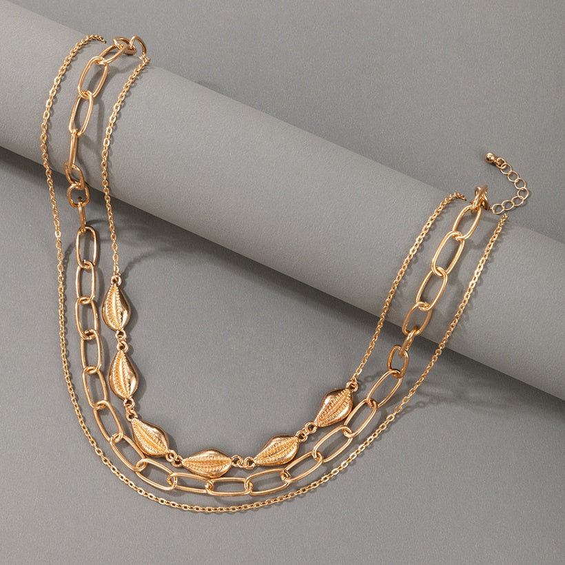 Shell Multilayered Chain Necklace