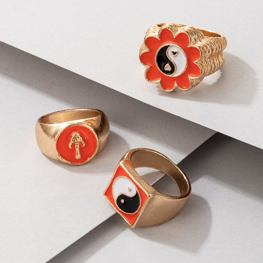 Red Tai Chi Ring Set