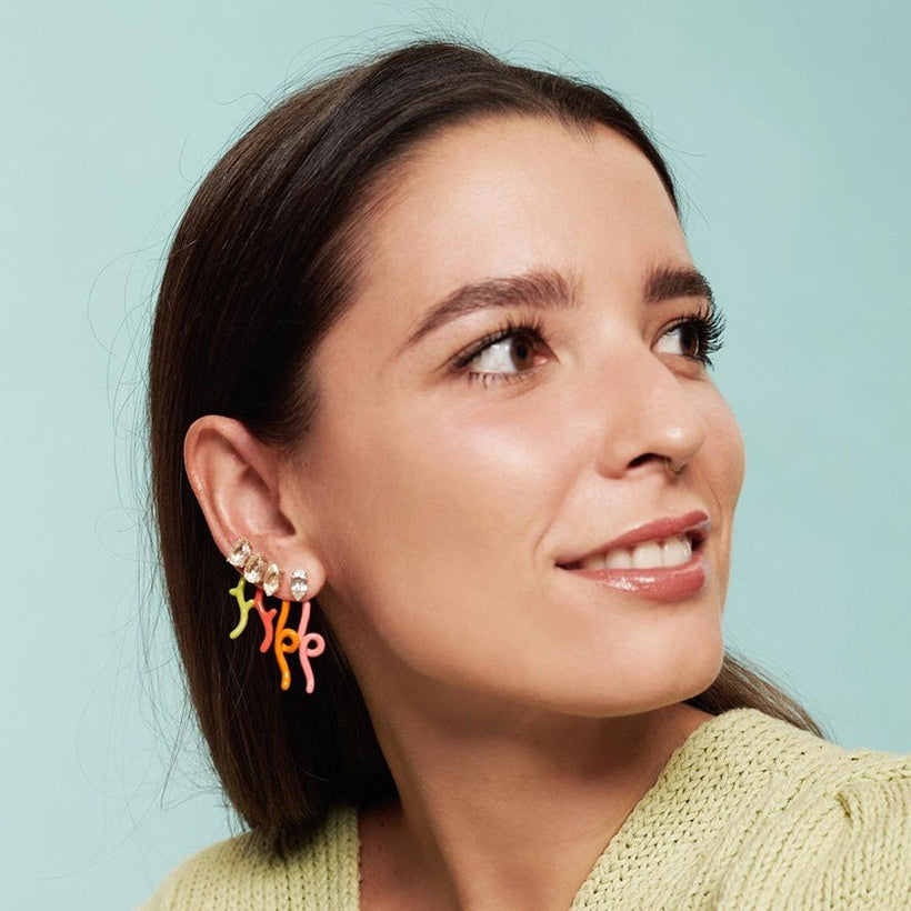 Red Spiral Earrings