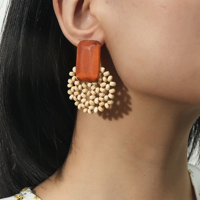 Handwoven Wooden Earrings