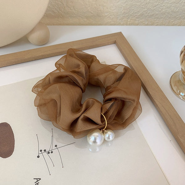 Pearl Brown Scrunchy