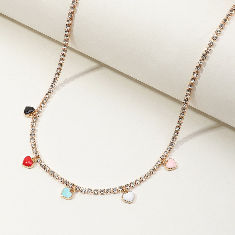 Colorful Hearts Stone Necklace