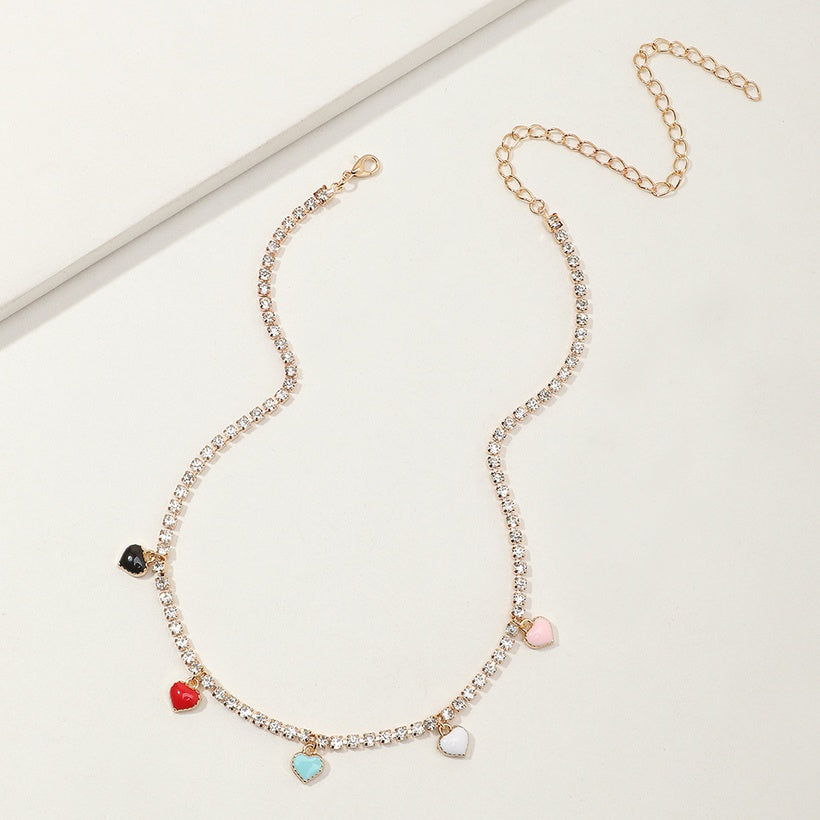 Colorful Hearts Stone Necklace