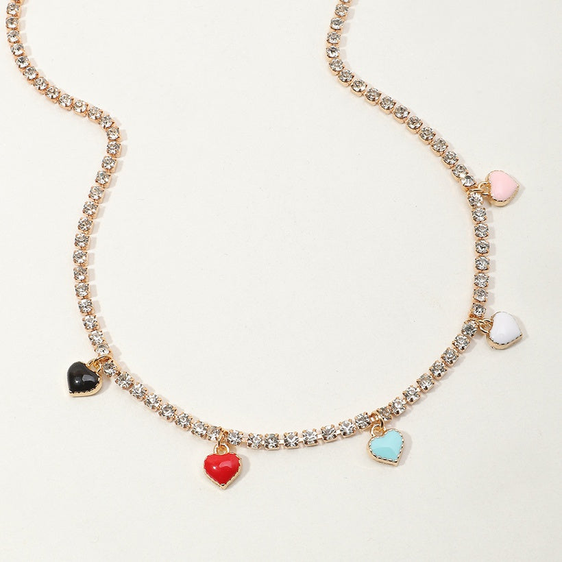 Colorful Hearts Stone Necklace