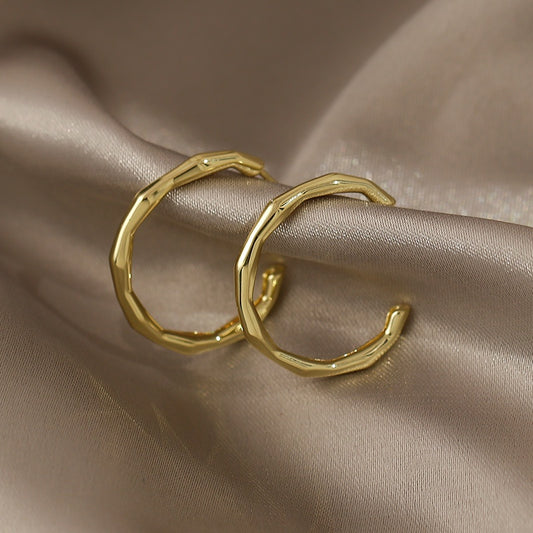 Golden Half Hoop Earrings