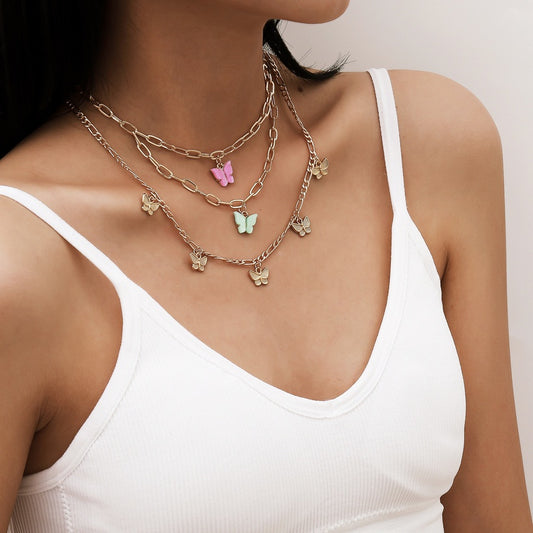 Butterfly Multilayered Necklace