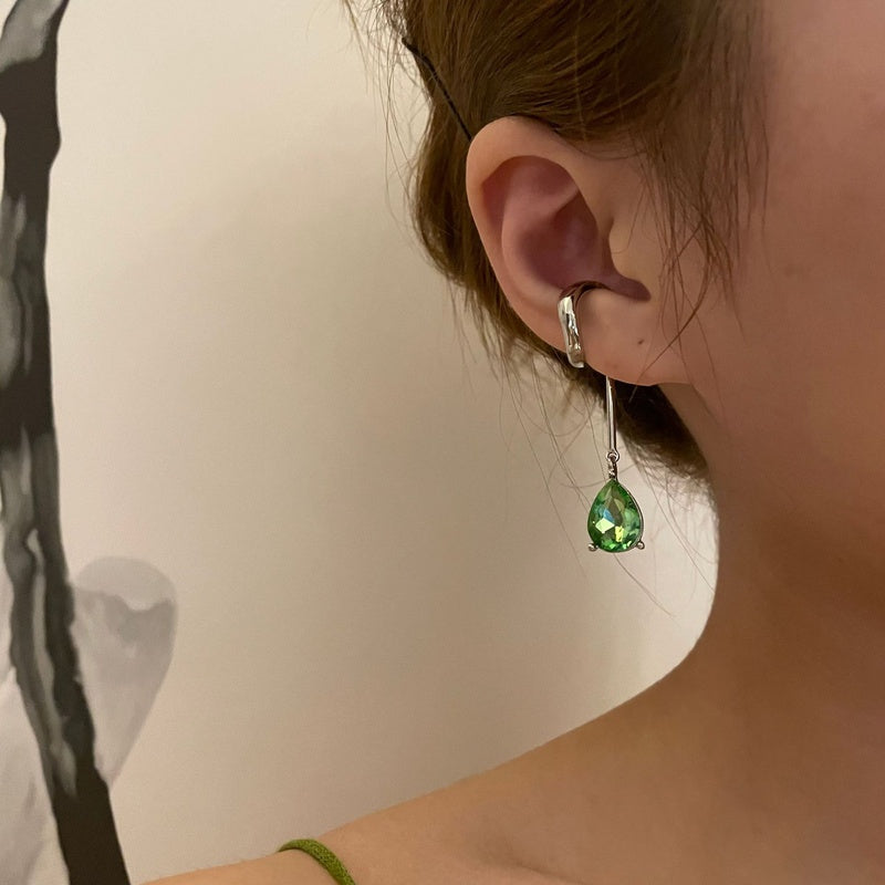 Green Stone Drop Earring