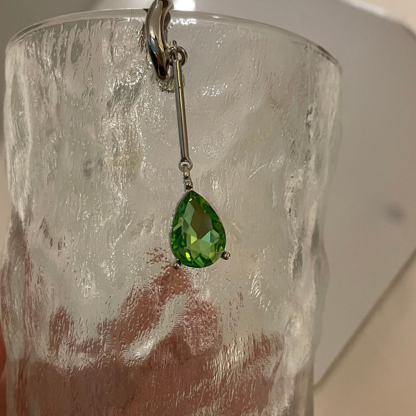 Green Stone Drop Earring