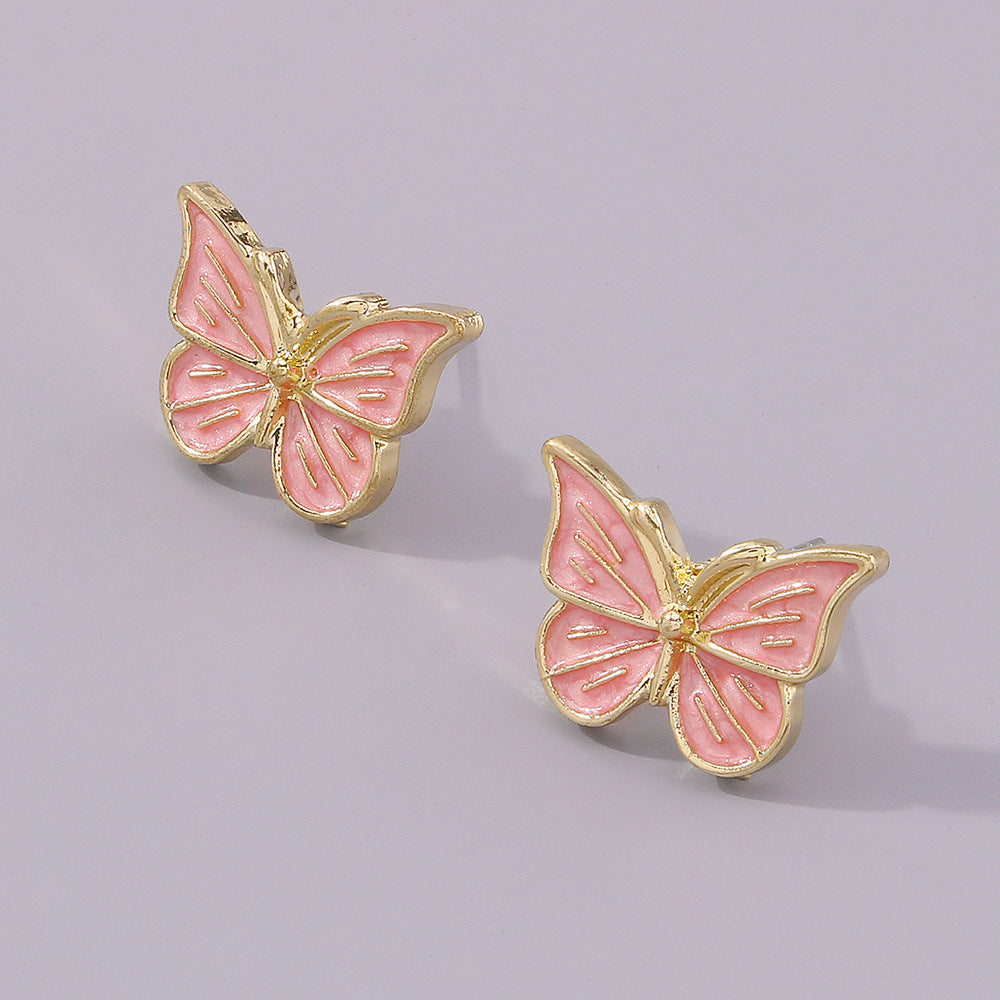 Pink Designer Butterfly Earrings