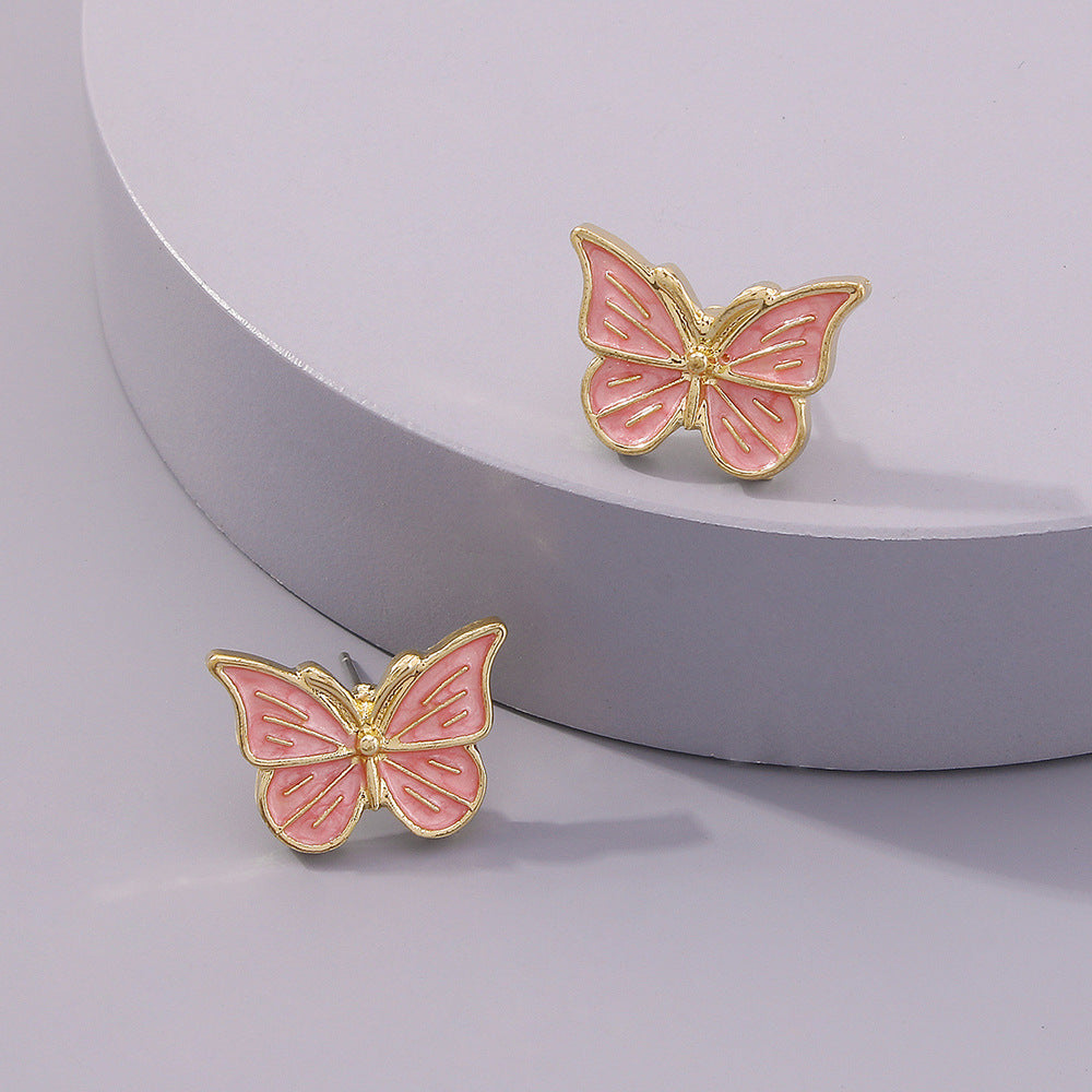 Pink Designer Butterfly Earrings