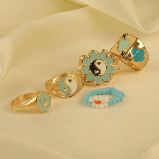 Blue Boho Oil Rings